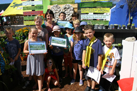 In the winning garden at the Kapiti Coast Sustainable Home and Garden Show with garden design star, Xanthe White, who presented the awards